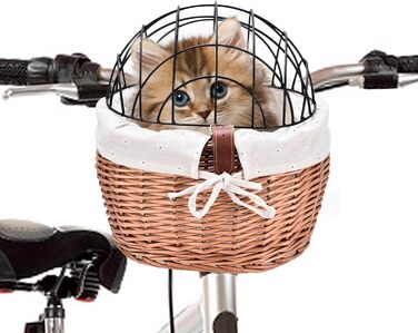 Велосипедний кошик для собак та котів Weiden, 30x25x30 см, дротяна сітка, знімний тримач