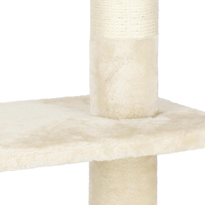 Котячий комплекс SPRINGOS з дряпалкою, лежаком та регульованою висотою 245-260 см, кремовий