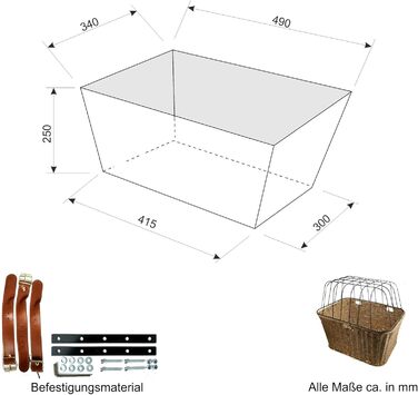 Корзина на багажник велосипеда для собак та тварин, пластик з захисним ґратом, світло-коричневий, з велосипедним дзвінком