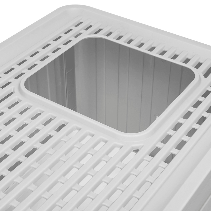 Відкритий лоток для котів Nobleza, сірий, з ручкою, 48,5 см x 38,5 см x 38,2 см