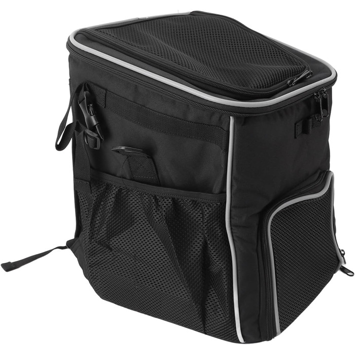 Корзина для собаки на велосипед, рюкзак для домашніх тварин та автокрісло для цуценят. Підходить для піших прогулянок, велоподорожей, кемпінгу. М'яка, розширювана, складана, для ролерів, електровелосипедів, велотримачів, котів (ЧОРНИЙ)