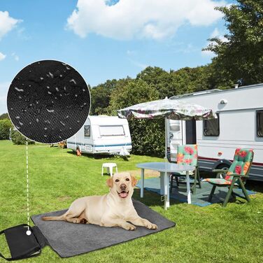 Зручна водонепроникна ковдра для тварин, 100 x 70 см, для кемпінгу, собак, котів, підстилка, зігріваюча ковдра для собак з сумкою, лежанка для собак, килимок для собак, ковдри для тварин для відпочинку на вулиці та в приміщенні, туристична ковдра для дома