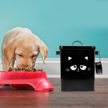 Контейнери для зберігання корму для тварин Ipetboom, метал, корм для котів та ласощі, набір контейнерів з лопаткою, герметичні ємності для корму собак та котів, контейнери для зберігання корму для домашніх тварин