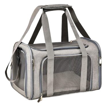 Траспортер для котів та маленьких собак, складаний, для подорожей, сірий