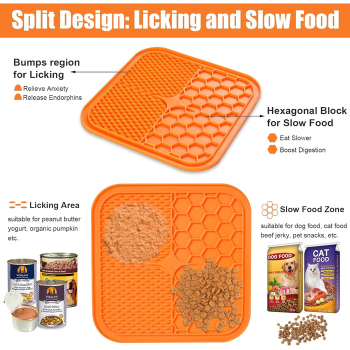 Набір для повільного годування собак та котів AiQInu: 2 годівниці-липучки, силіконовий шпатель, для грумінгу та догляду за кігтями