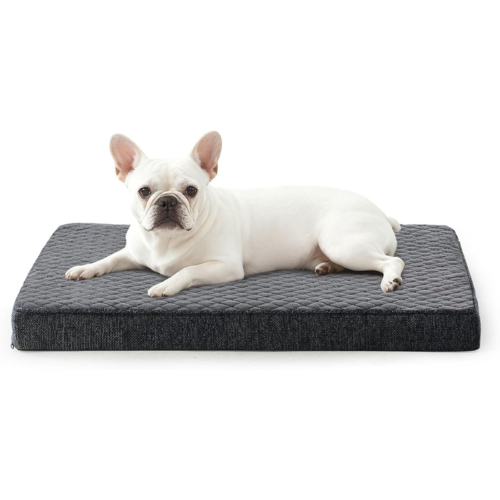 Ортопедичне ліжко для собак JOEJOY, 61x43x9 см, сіре - м'яке, з неслизьким дном
