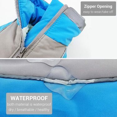 Водонепроникна куртка для собак з флісовою підкладкою, тепла зимова куртка для собак, одяг для собак, синього кольору для чоловіків