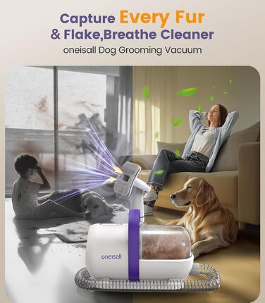 Пилгопоглинач для дому Oneisall з щіткою, потужність 12000Pa, видаляє шерсть тварин, 4 насадки