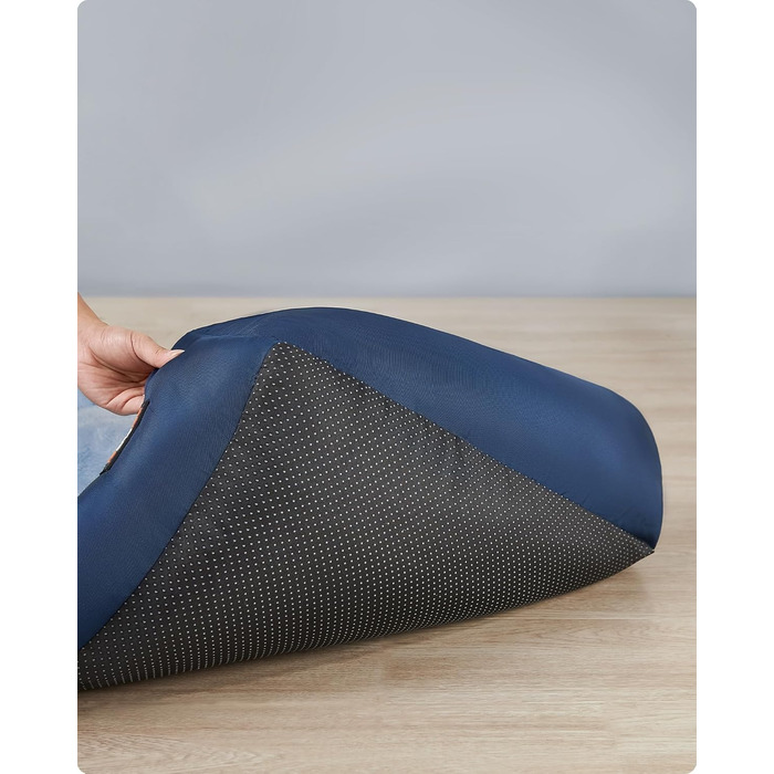 Ліжко для собак Feandrea, корзина для собак з двостороннім матрацом, PGW001Z (85 x 65 x 21 см, антрацит-блакитний + світло-блакитний)