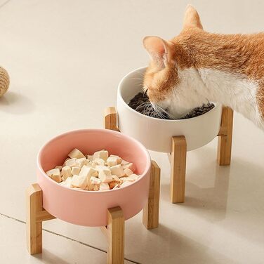 Підвищений миска для собак Petygooing з кераміки, для маленьких та середніх порід, годівниця для собак та води, з підставкою, неслизька гума, для котів та собак, 3.6 л