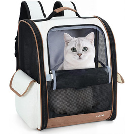 Рюкзак для собак та котів Lekespring (2-8 кг), сірий, з сіткою для прогулянок та подорожей