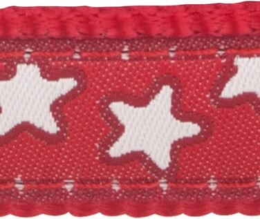 Шлея для собак Red Dingo L, 25 мм, червона з білими зірками