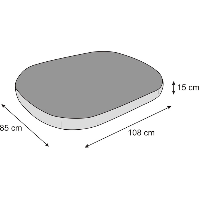 М'який лежак для собак PillowPri: овальний лежак-подушка для маленьких собак, 70x50 см, чорний, з екологічної льону, XL