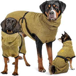 Рушник для собак Rudelkönig з 100% бавовни, великий, поглинаючий, хакі, розмір L