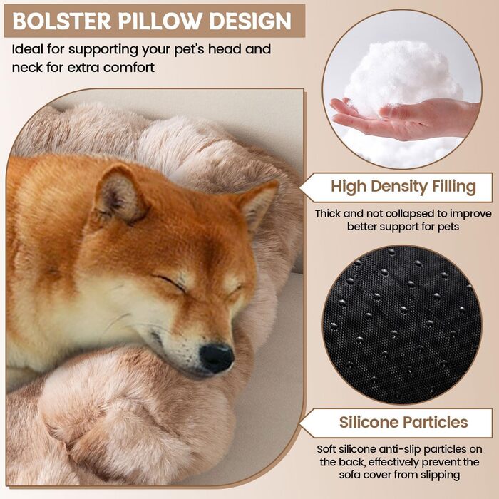 М'який плюшевий чохол на диван для домашніх тварин, 75x75 см, колір градієнт коричневий