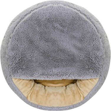 Кругле ліжко для собак та котів Zotteliges з балдахіном, сірого кольору (60 см)