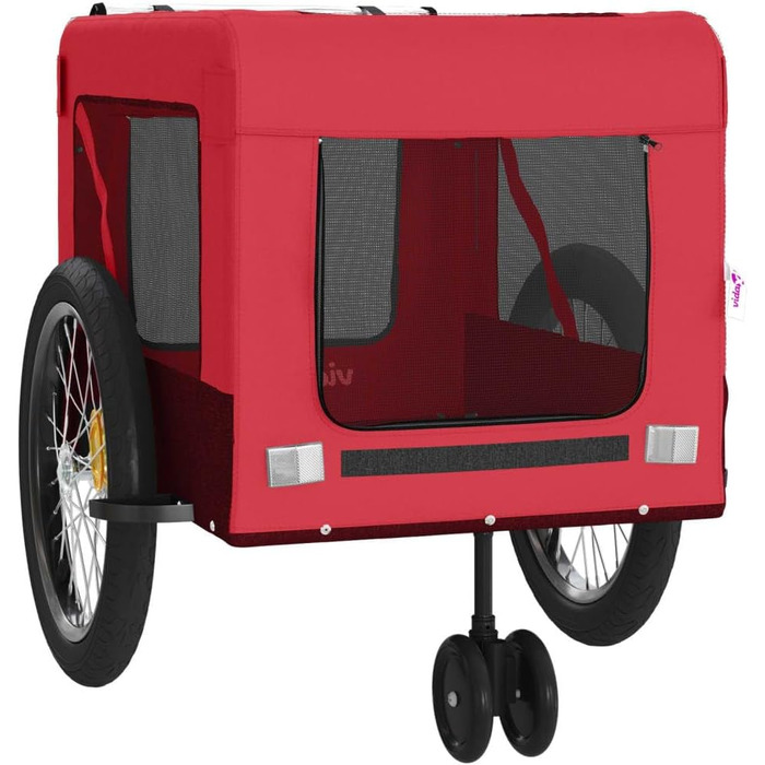 Причіп для велосипеда Gecheer для собак, чорний, з оксфордської тканини та металу, вантажний, транспортний, 93934, зелений (135 x 68.5 x 73.5 см, червоний)