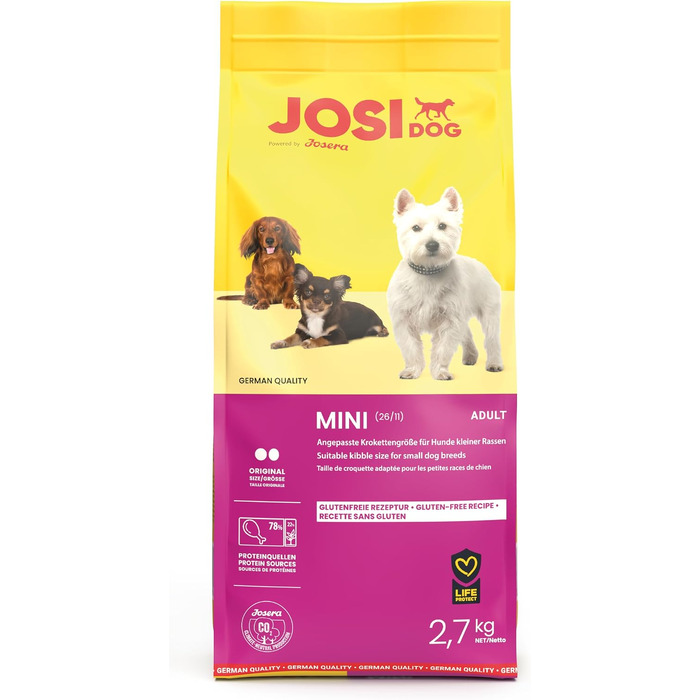 Сухий корм для собак малих порід JosiDog Mini Adult з птицею, 8.1 кг