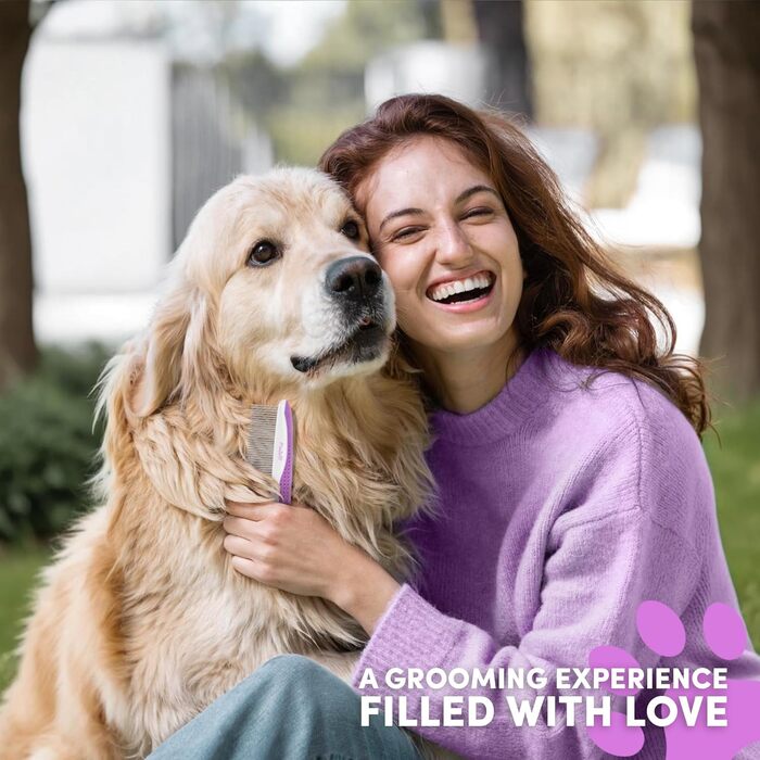 Гребінці для собак Пудель - 2 шт. з нержавіючої сталі. Легке видалення бруду, запобігання ковтунів. Підходять для довго- та короткошерстих собак середнього розміру