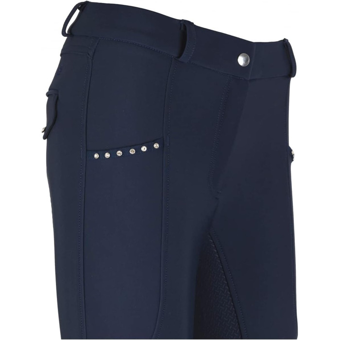 Лазура - жіночі зимові штани для верхової їзди Татяна | Повний силіконовий вшитий захист | Штани для верхової їзди з 2 кишенями для телефону | Чорні або темно-сині штани з повним силіконовим вшитим захистом | Верхова одяг розмір 34-46 34 Темно-синій