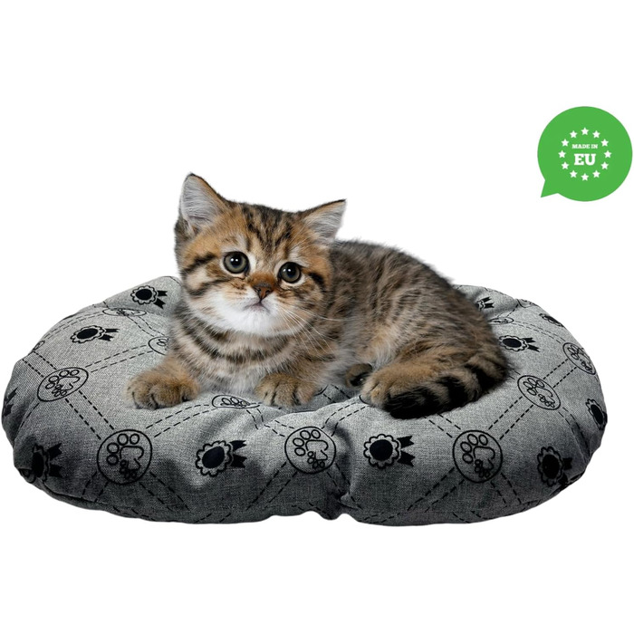 М'який лежак для собак та котів овальної форми, 50x34 см, світло-сірий колір. Лежанка для собак, котячий лежак, килимок для тварин, зручний для перевезення та відпочинку. Можливість прання.