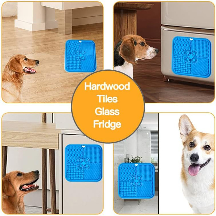 Силіконова килимок-заспокійвач для собак та котів Slow Feeder - блакитний