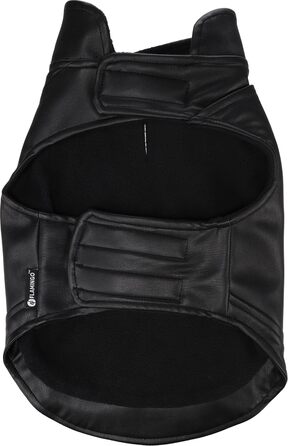 Зимовий теплий нашийник для собак Sergio Schwarz, чорний, A:45см, штучна шкіра, з флісовою підкладкою