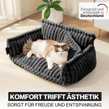 Софа для домашніх тварин Noviclass® Chaffar: ортопедична, стильна, з тканини Cord, розмір M (80 см)