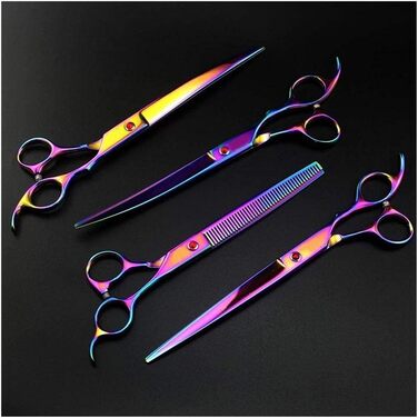 Професійні ножиці для собак, вигнуті ножиці, ножиці для стрижки шерсті собак, набір професійних ножиць для грумінгу, включаючи прямі та злегка вигнуті моделі