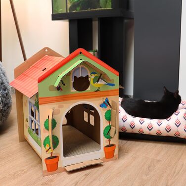 Дім-когтеточка Croci Villa Color для котів, 42x35x50 см, багатобарвний