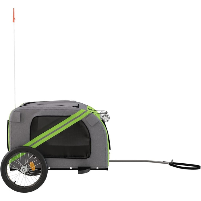 Велосипедний причіп для собак Зелений та Сірий, Oxford-Gewebe та Метал, Модель 93885