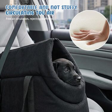 Чорна переносна сумка для собак та котів, складана, з сіткою, для транспортування