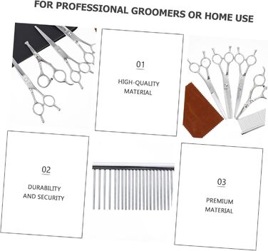 Набір для грумінгу собак BESPORTBLE: професійна ножиця та машинка для стрижки шерсті з нержавіючої сталі, безпечні закруглені кінчики для обличчя, вух та тіла