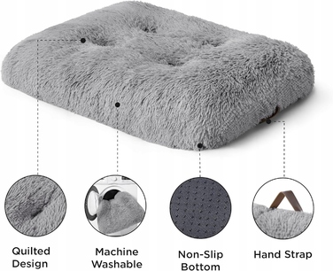 М'яке ліжечко для собак, сіре, 70 см x 50 см