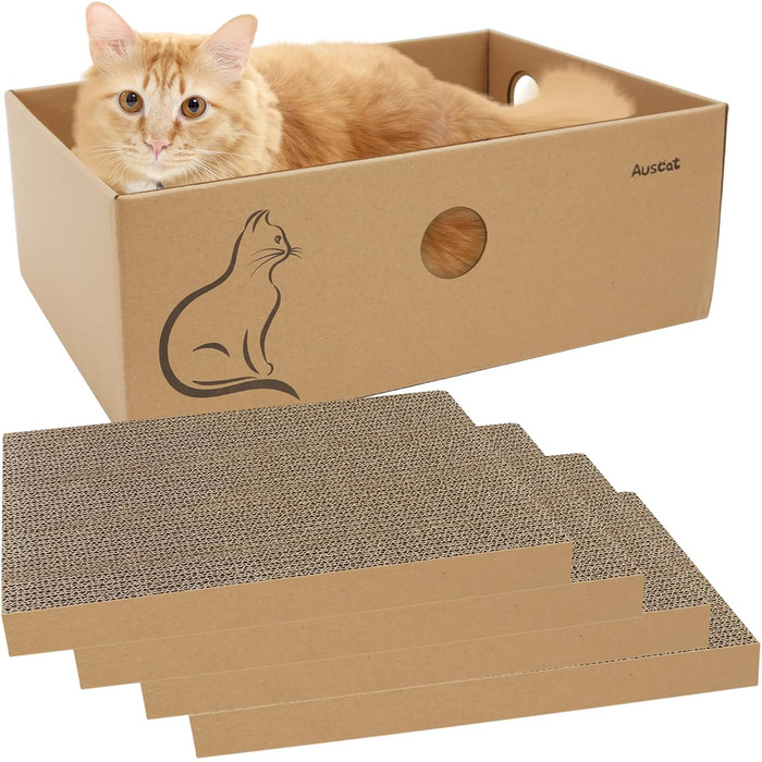 Котячий когтетоп AUSCAT L-подібний з іграшками, 69 см, 4 шт.