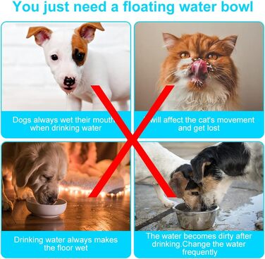 Миска для води для собак, 2 л, повільна годівниця, миска-повільна годівниця, чорна, без розбризкування, для подорожей