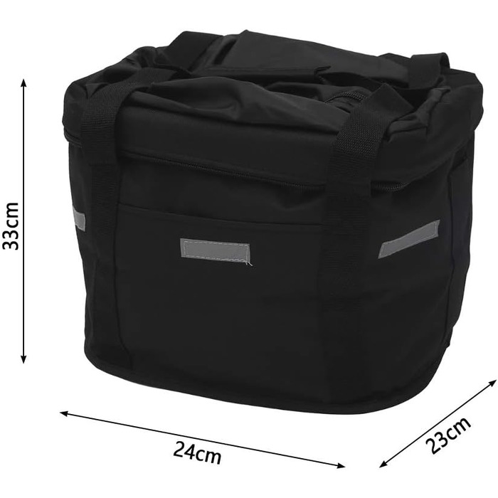 Складаний кошик на велосипед, передній, з адаптером для керма та стяжками, знімний кошик-сумка для собак, покупок, подорожей, пікніків, 34 x 24 x 8 см