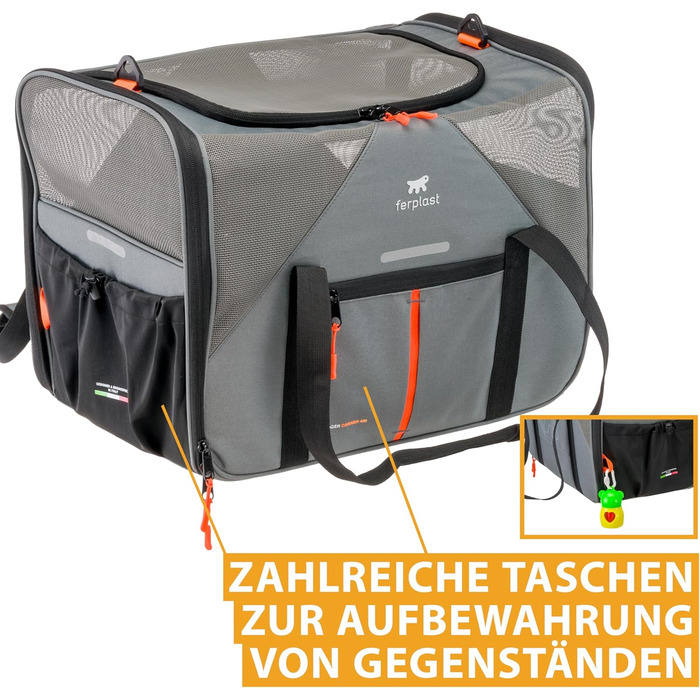 Переноска для собак та котів Ferplast Voyager, 50x35x37 см, сіра, до 15 кг