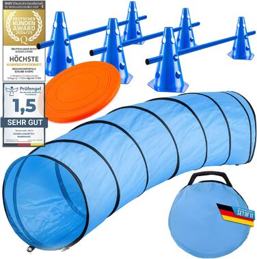 Набір для аджиліті для собак: тунель, перешкоди, аксесуари (300 см)