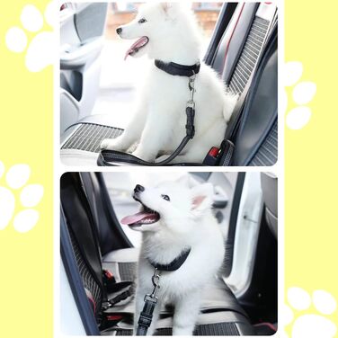 Авторемень для собак у машину, еластичний двосторонній, регульований (чорний)