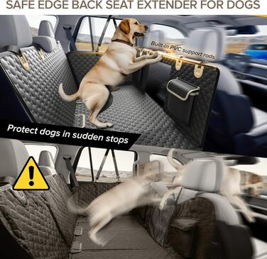 Подовжувач для заднього сидіння вантажівки XL для собак, жорстка основа, чохол на сидіння автомобіля для собак, міцна автомобільна гамак для собак, водонепроникні чохли для сидінь для домашніх тварин для вантажівок, F150, Ram1500 та великі SUV, сірий колі