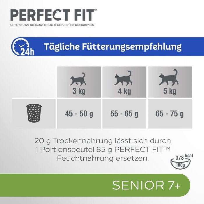 Сухий корм для літніх котів PERFECT FIT Senior 7+, курка, 7 кг