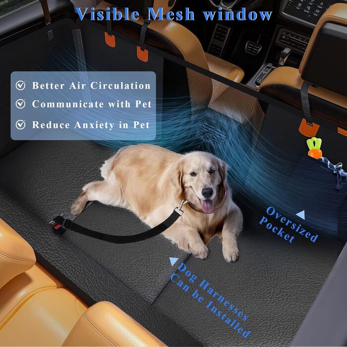 Накладка на сидіння автомобіля для собак CIGAA, водовідштовхувальна, стійка до подряпин, з жорсткою основою, оранжевого кольору, для авто, SUV, мінівен