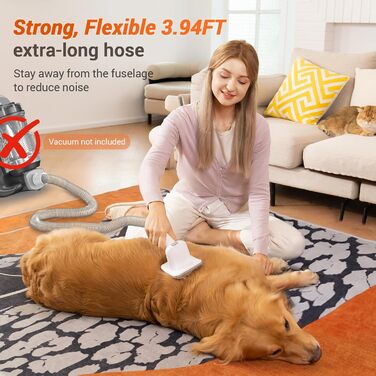 Насадка для пилососа Afloia для шерсті тварин: собака, кіт. Комплект для догляду за тваринами з подовжувачем та адаптером