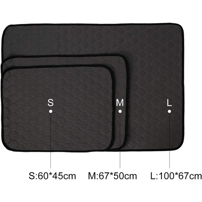 Водонепроникний килимок для собак, миючий, неслизький, швидковисихаючий, для дивана, авто, клітки, трави, ліжка (великий: 100 x 67 см, сірий)