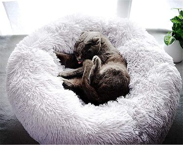 Кругла м'яка ліжко-софа для собак та котів, XXL (100 см), чорний/рожевий