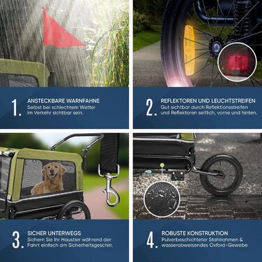 Фаркоп-причіп 3в1 для собак: причіп, візок, джогер. Об'єм 240 літрів, подвійне збирання, синій, складаний