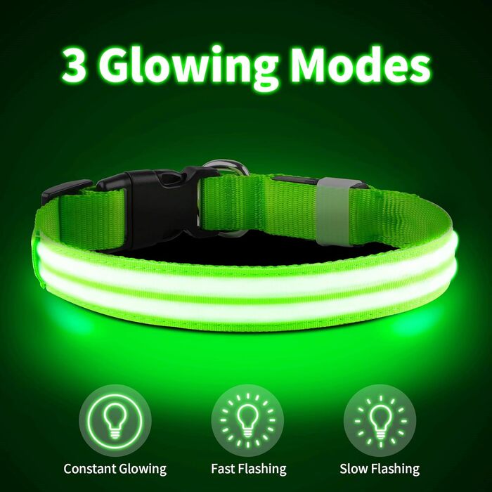 Світлодіодне нашийник для собак Leuchthalsband - світловий нашийник для собак, водонепроникний, 3 режими світіння, підходить для собак маленьких, середніх та великих порід