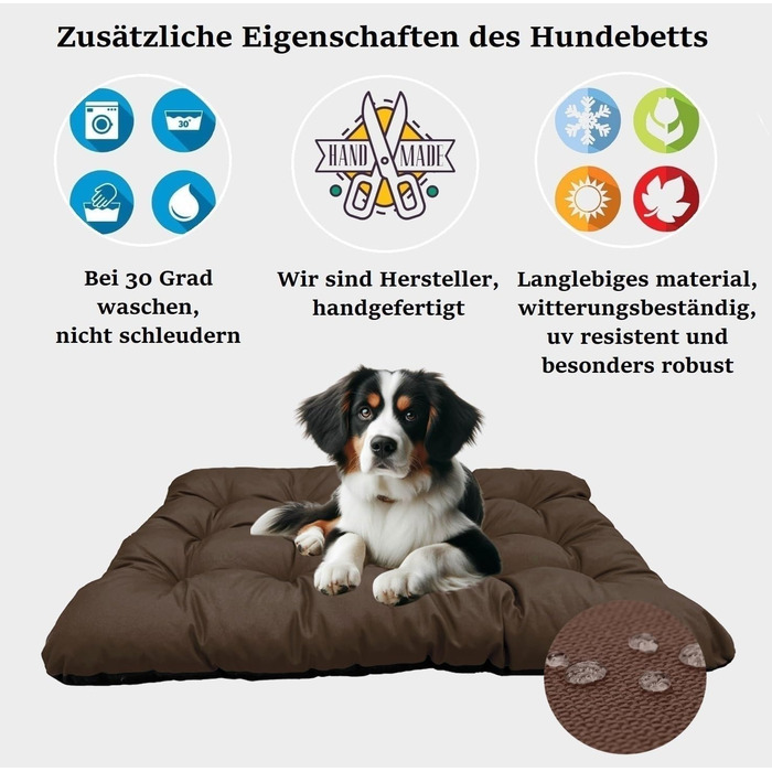 Килимок для собак King Dog: водовідштовхуючий, XL (120x80 см), 10 см, для великих та середніх собак, коричневий