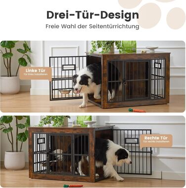 Меблі-клітка для собак Gardner Pet: вольєр-будиночок для дому, вінтажний коричневий, L 99 x B 65 x H 69 см